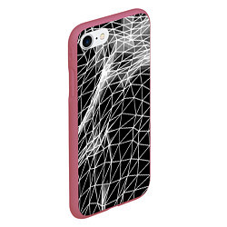 Чехол iPhone 7/8 матовый Полигональный объёмный авангардный узор, цвет: 3D-малиновый — фото 2
