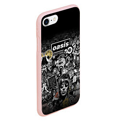 Чехол iPhone 7/8 матовый Большой принт группы OASIS, цвет: 3D-светло-розовый — фото 2