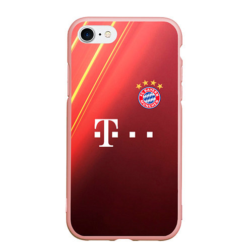 Чехол iPhone 7/8 матовый Bayern munchen T / 3D-Светло-розовый – фото 1