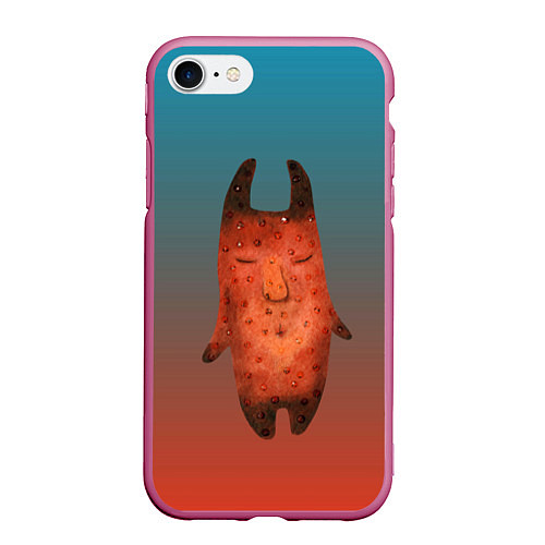 Чехол iPhone 7/8 матовый Картофельный монстр / 3D-Малиновый – фото 1