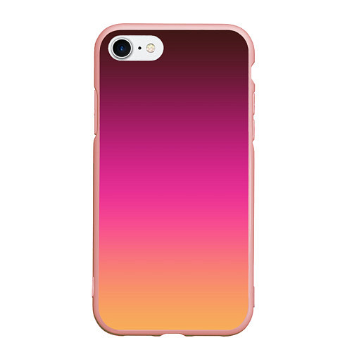 Чехол iPhone 7/8 матовый Оранжево-пурпурный градиент / 3D-Светло-розовый – фото 1