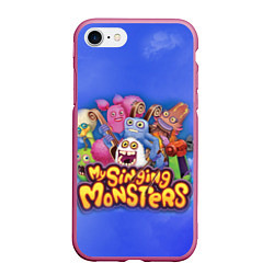 Чехол iPhone 7/8 матовый My singing monsters поющие монстры, цвет: 3D-малиновый