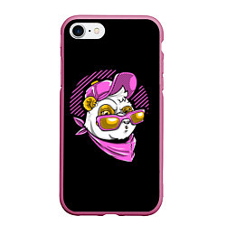 Чехол iPhone 7/8 матовый KOTOFEY WITH GLASSES, цвет: 3D-малиновый