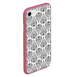 Чехол iPhone 7/8 матовый Черно-белый геометрический узор Арт деко, цвет: 3D-малиновый — фото 2