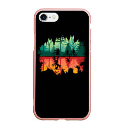 Чехол iPhone 7/8 матовый Stranger Things Wrong Side, цвет: 3D-светло-розовый