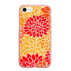 Чехол iPhone 7/8 матовый Летний цветочный паттерн, цвет: 3D-светло-розовый