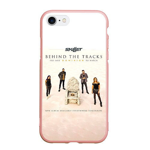 Чехол iPhone 7/8 матовый Skillet: Refuge Behind The Track / 3D-Светло-розовый – фото 1