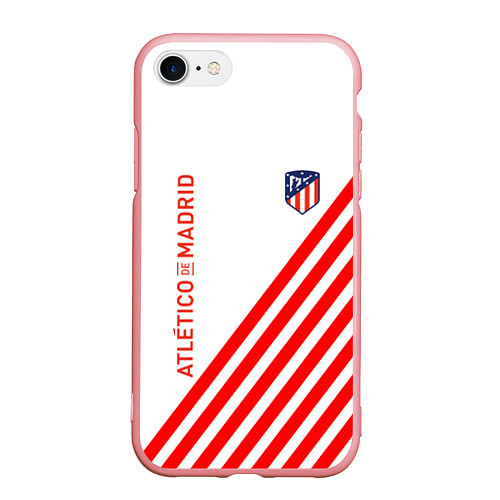 Чехол iPhone 7/8 матовый Atletico madrid красные полосы / 3D-Баблгам – фото 1