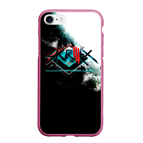 Чехол iPhone 7/8 матовый My Name is Skrillex - Скриллекс / 3D-Малиновый – фото 1