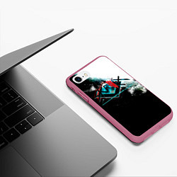 Чехол iPhone 7/8 матовый My Name is Skrillex - Скриллекс, цвет: 3D-малиновый — фото 2