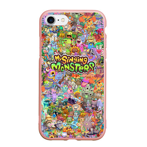 Чехол iPhone 7/8 матовый MY SINGING MONSTERS ПЕРСОНАЖИ / 3D-Светло-розовый – фото 1