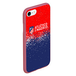 Чехол iPhone 7/8 матовый Atletico madrid атлетико мадрид брызги красок, цвет: 3D-малиновый — фото 2