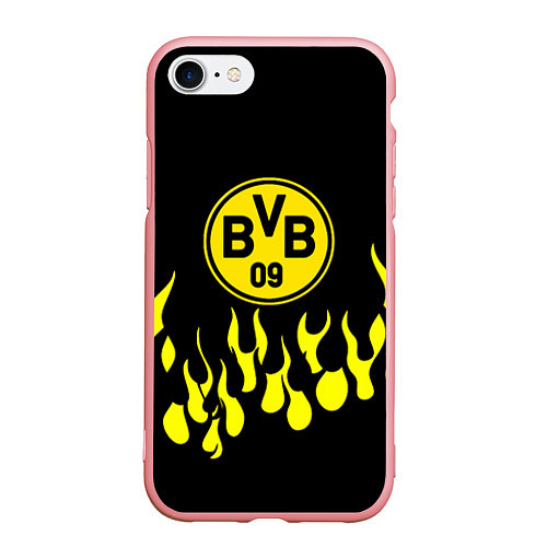 Чехол iPhone 7/8 матовый Borussia пламя / 3D-Баблгам – фото 1