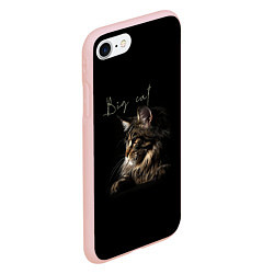 Чехол iPhone 7/8 матовый Big cat Maine Coon, цвет: 3D-светло-розовый — фото 2