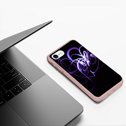 Чехол iPhone 7/8 матовый Неоновый узор - Фиолетовый, цвет: 3D-светло-розовый — фото 2
