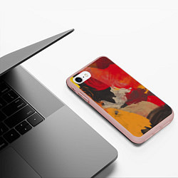 Чехол iPhone 7/8 матовый Мазки Акварелью, цвет: 3D-светло-розовый — фото 2
