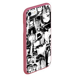 Чехол iPhone 7/8 матовый Komi san pattern, цвет: 3D-малиновый — фото 2