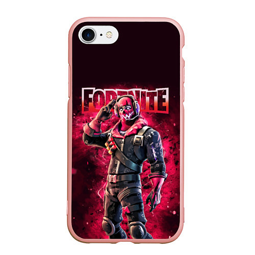 Чехол iPhone 7/8 матовый Fortnite Raptor Skin Video game / 3D-Светло-розовый – фото 1