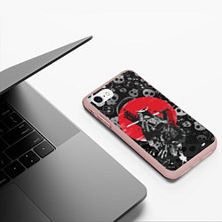 Чехол iPhone 7/8 матовый Призрак Цусимы Самурай Красное солнце Япония, цвет: 3D-светло-розовый — фото 2