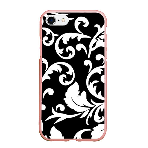 Чехол iPhone 7/8 матовый Minimalist floral pattern / 3D-Светло-розовый – фото 1