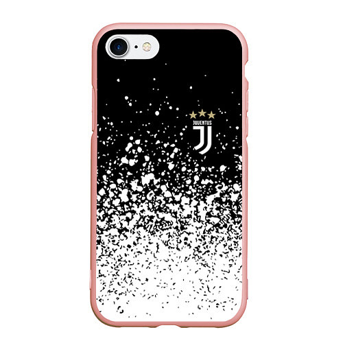 Чехол iPhone 7/8 матовый Juventus fc брызги краски / 3D-Светло-розовый – фото 1