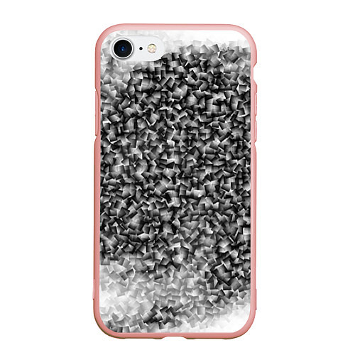 Чехол iPhone 7/8 матовый Квадратных хаос / 3D-Светло-розовый – фото 1