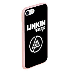 Чехол iPhone 7/8 матовый Linkin Park логотип и надпись, цвет: 3D-светло-розовый — фото 2