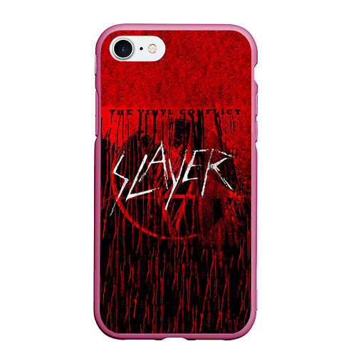 Чехол iPhone 7/8 матовый The Vinyl Conflict - Slayer / 3D-Малиновый – фото 1