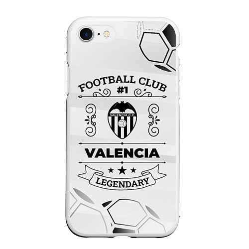 Чехол iPhone 7/8 матовый Valencia Football Club Number 1 Legendary / 3D-Белый – фото 1