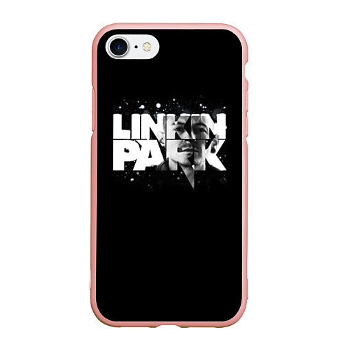 Чехол iPhone 7/8 матовый Linkin Park логотип с фото / 3D-Светло-розовый – фото 1