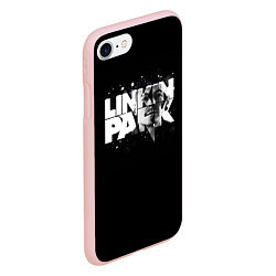 Чехол iPhone 7/8 матовый Linkin Park логотип с фото, цвет: 3D-светло-розовый — фото 2