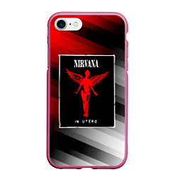 Чехол iPhone 7/8 матовый NIRVANA in utero - НИРВАНА, цвет: 3D-малиновый