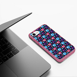 Чехол iPhone 7/8 матовый Разноцветные яркие объемные шарики, цвет: 3D-малиновый — фото 2
