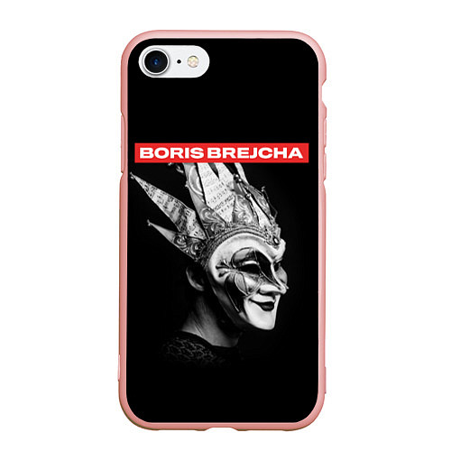 Чехол iPhone 7/8 матовый Boris Brejcha в маске / 3D-Светло-розовый – фото 1