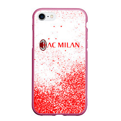 Чехол iPhone 7/8 матовый Ac milan красные брызги, цвет: 3D-малиновый