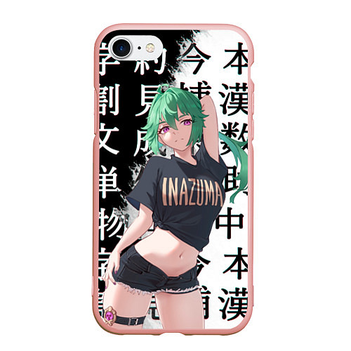 Чехол iPhone 7/8 матовый Куки Синобу Genshin Impact / 3D-Светло-розовый – фото 1