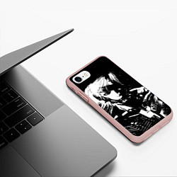 Чехол iPhone 7/8 матовый METAL GEAR RISING - ЧБ ГЕРОЙ, цвет: 3D-светло-розовый — фото 2