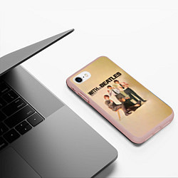 Чехол iPhone 7/8 матовый With The Beatles, цвет: 3D-светло-розовый — фото 2