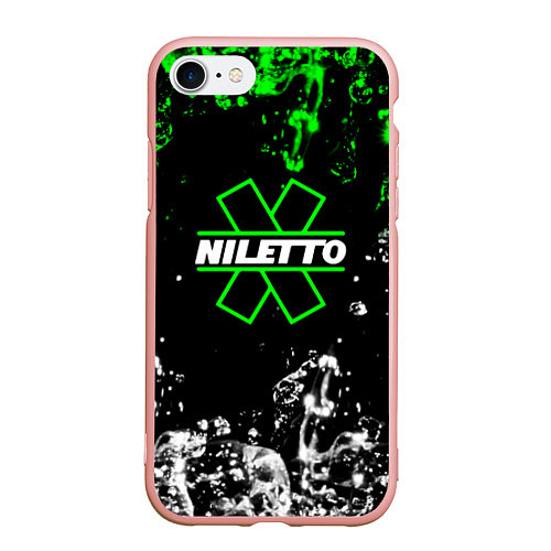 Чехол iPhone 7/8 матовый Нилето niletto текстура воды / 3D-Светло-розовый – фото 1