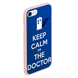 Чехол iPhone 7/8 матовый Keep calm Im the Doctor, цвет: 3D-светло-розовый — фото 2