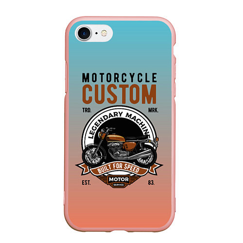 Чехол iPhone 7/8 матовый Кастомный мотоцикл / 3D-Светло-розовый – фото 1