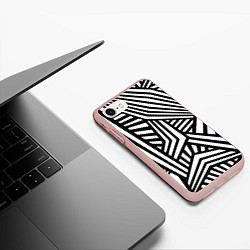 Чехол iPhone 7/8 матовый Геометрический узор Минимализм, цвет: 3D-светло-розовый — фото 2