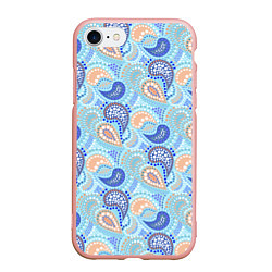 Чехол iPhone 7/8 матовый Турецкий огурец Turkish cucumber blue pattern