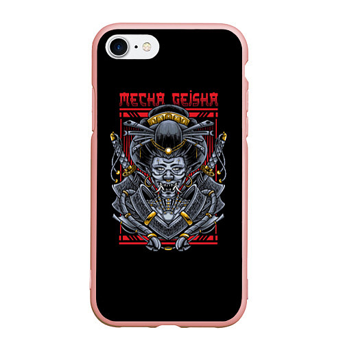 Чехол iPhone 7/8 матовый Mecha geisha / 3D-Светло-розовый – фото 1