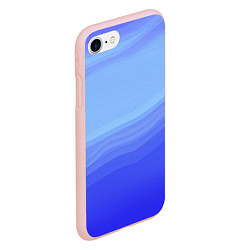 Чехол iPhone 7/8 матовый Blue abstract pattern, цвет: 3D-светло-розовый — фото 2