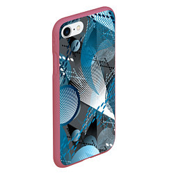 Чехол iPhone 7/8 матовый Абстрактный серо-синий принт, цвет: 3D-малиновый — фото 2