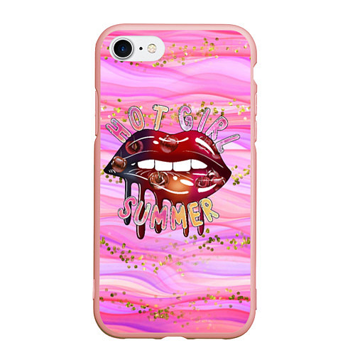 Чехол iPhone 7/8 матовый HOT GIRL SUMMER / 3D-Светло-розовый – фото 1