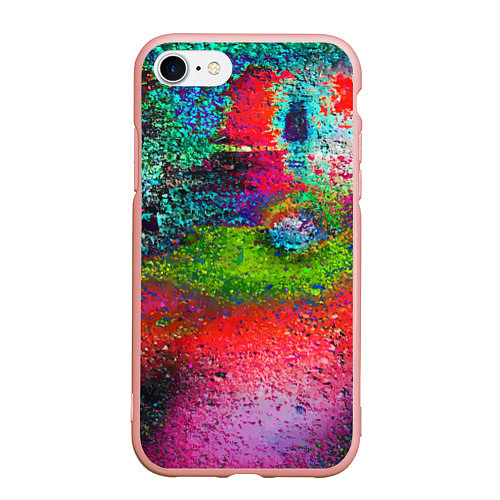 Чехол iPhone 7/8 матовый Pointillism Art Fashion trend / 3D-Светло-розовый – фото 1