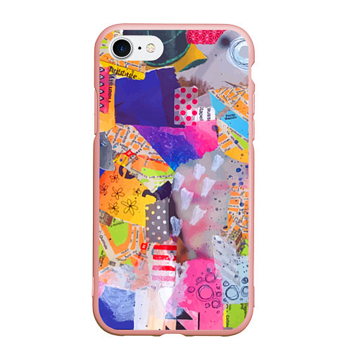 Чехол iPhone 7/8 матовый Patchwork quilt Fashion trend / 3D-Светло-розовый – фото 1