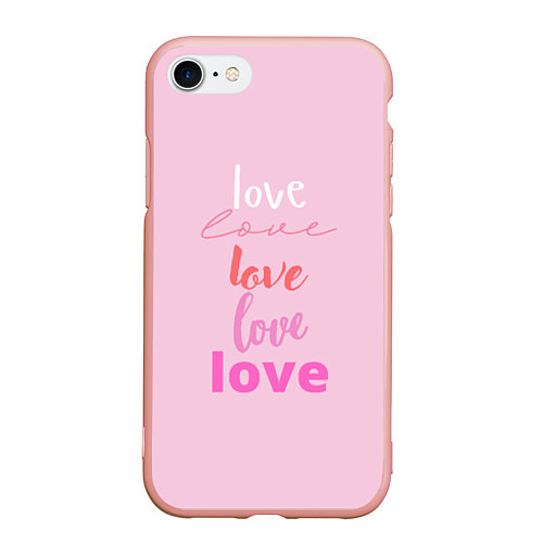 Чехол iPhone 7/8 матовый Love love! / 3D-Светло-розовый – фото 1